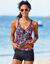Haut de tankini minimiseur imprimé Kalibo (noir / rose)