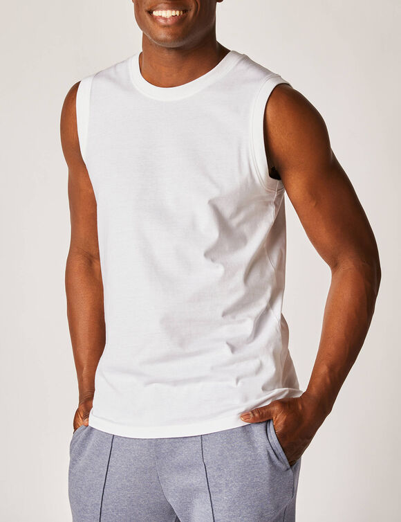 T-shirt col rond sans manches - lot de 3 (blanc)