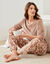 Pyjama velours imprimé fleuri (taupe)