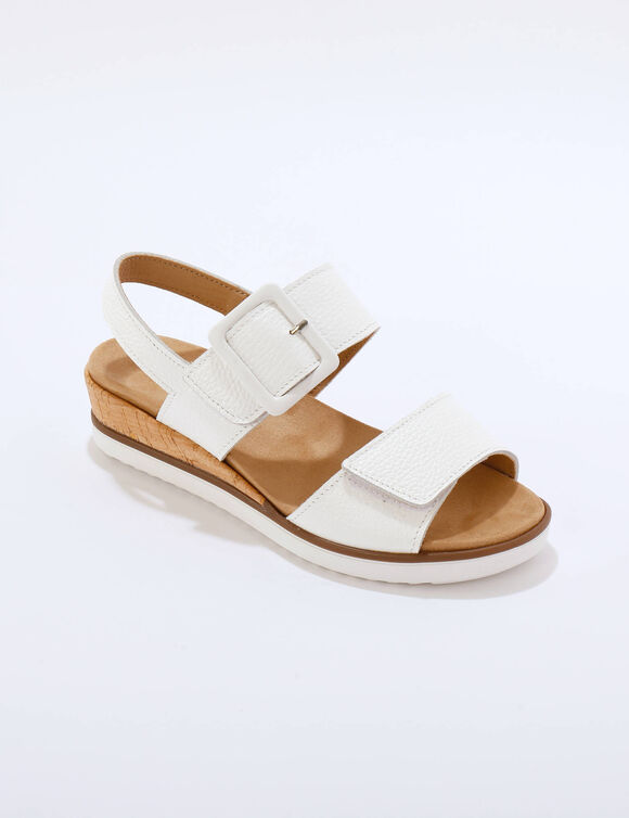 Sandales cuir ouverture totale (blanc)