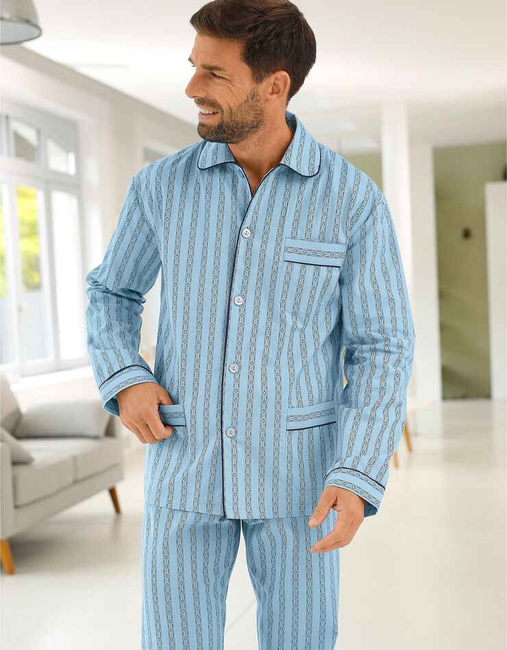 Pyjama - popeline coton (bleu)