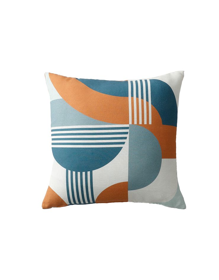 Housse de coussin imprimé art déco - lot de 2 (bleu / caramel)