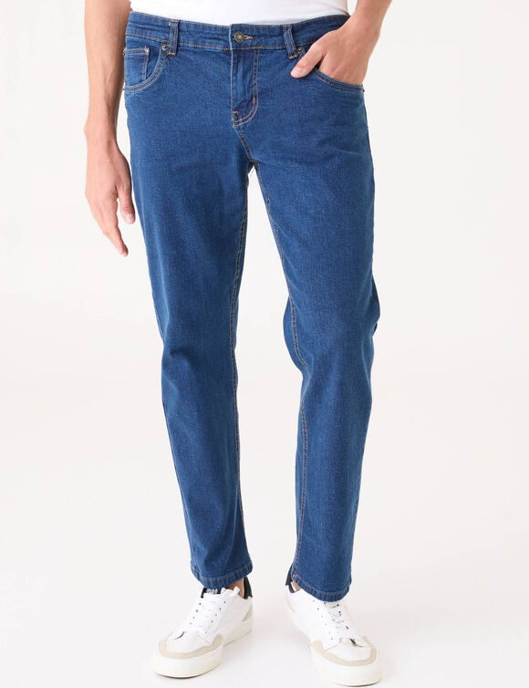 Jean droit ceinture arrondie sous le ventre - L30 (stone)