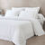 Linge de lit uni double bourdon - percale de coton 80 fils/cm&sup2; (blanc / sable)