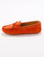 Mocassins en cuir ultra-souple à liens (orange)