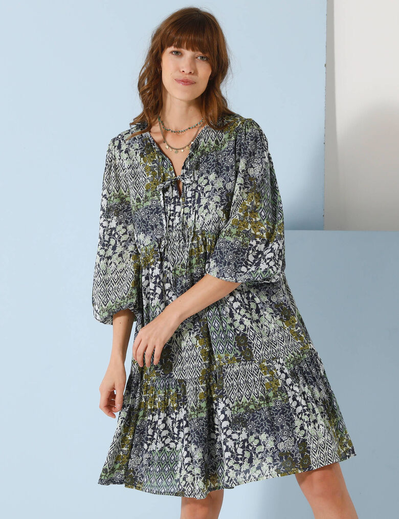 Haut Volanté Fleuri Blancheporte - Taille 44 - Coton Rose - Occasion Comme Neuf