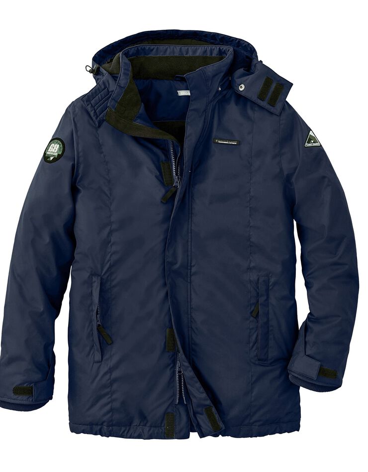 Parka imperméable doublée polaire à capuche (marine) Parka imperméable doublée polaire à capuche (marine)