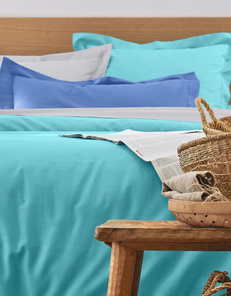 Linge de lit uni coton (océan)