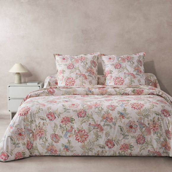 Linge de lit Jos&eacute;phine - percale de coton imprim&eacute;e 80 fils/cm&sup2; (rose)
