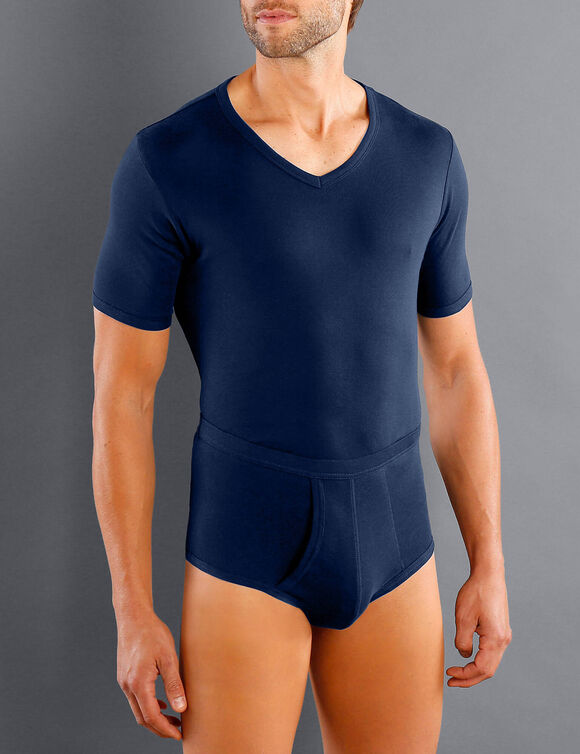 T-shirt sous-vêtement homme col V - lot de 3 (marine)