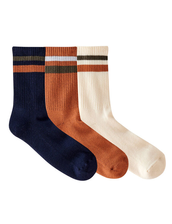 Chaussettes côtelées - lot de 3 paires (noisette)