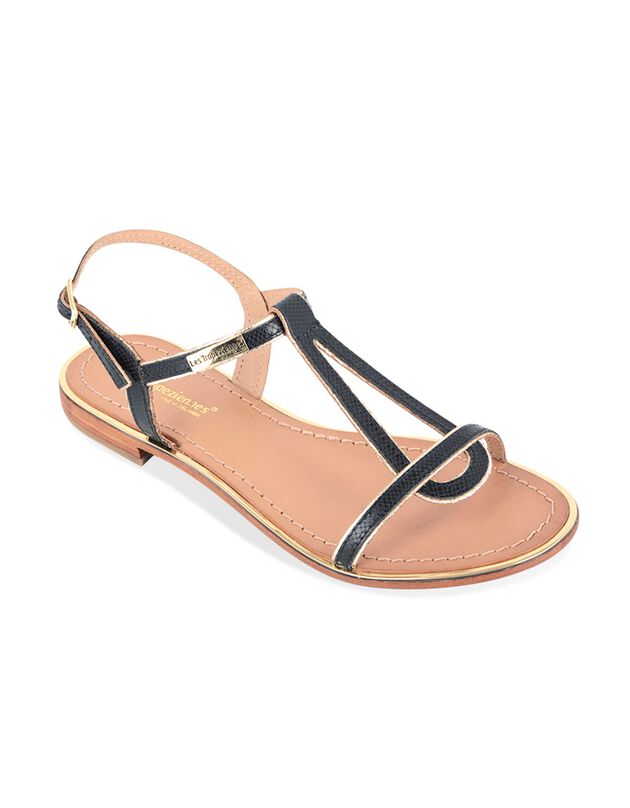 Sandales plates en cuir Hamore (noir)