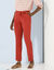 Pantalon 7/8ème fuselé uni, tissu fluide (terracotta)