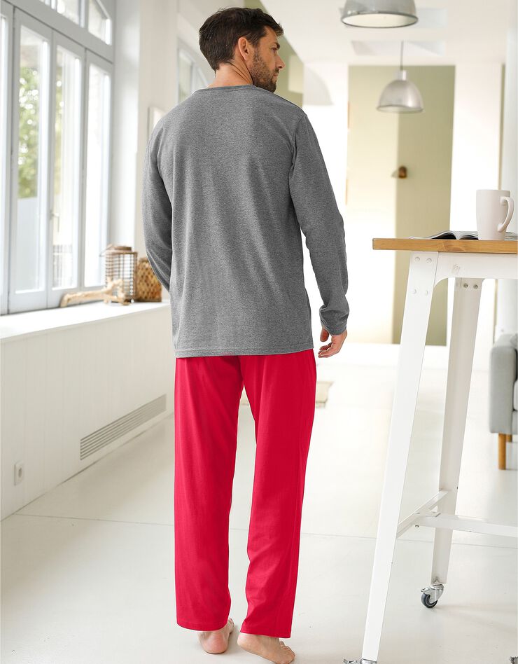 Pyjama Tom&Jerry® manches longues (gris chiné / bordeaux) Pyjama Tom&Jerry® manches longues (gris chiné / bordeaux)