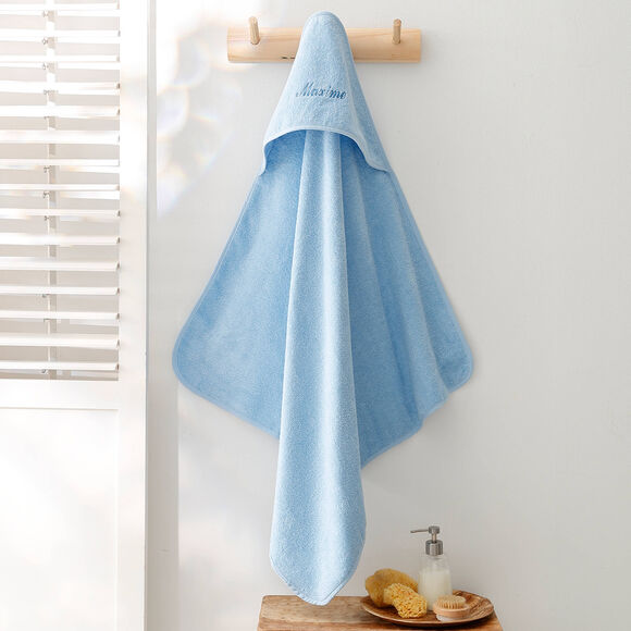 Cape de bain bébé personnalisable (bleuet)