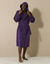 Peignoir mixte adulte col capuche "sèche-vite" (violet)