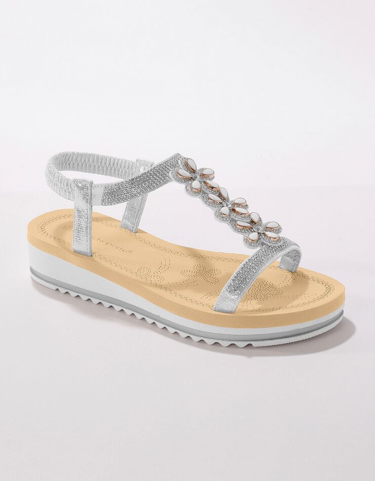 Sandales-bijou compensées - gris (gris) Sandales-bijou compensées - gris (gris)
