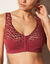 Soutien-gorge dentelle et coton ouverture devant - sans armatures (rubis)