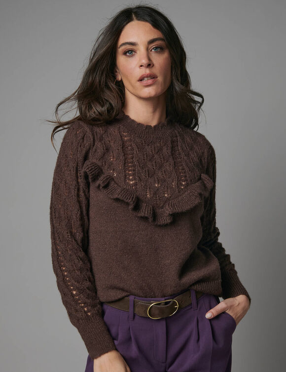 Pull volant&eacute; (chocolat)