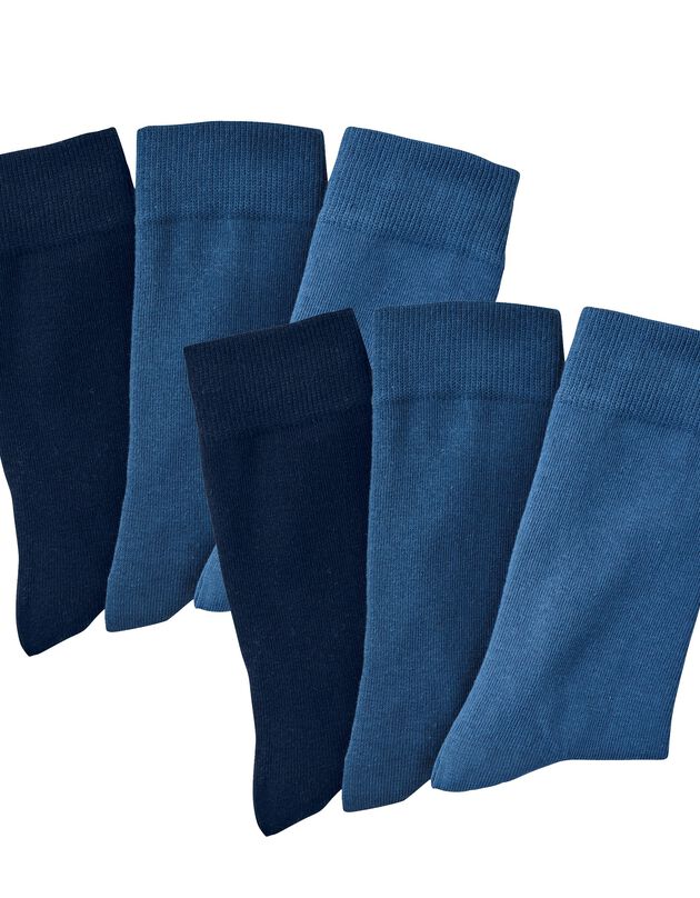 Mi-chaussettes basiques - lot de 6 paires (bleu)