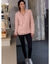 Pull col montant zippé, maille torsadée (rose poudré)