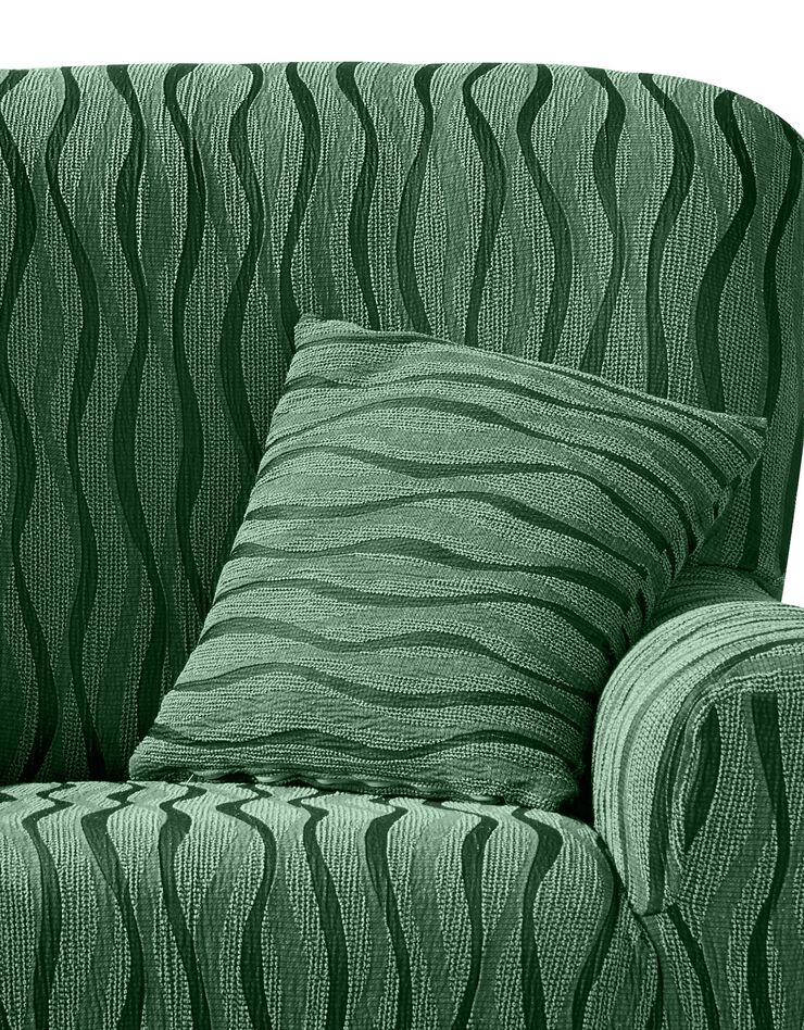Housse coussin jacquard imprimé - lot de 2 (vert)