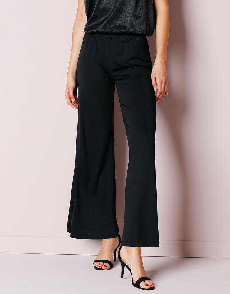 Pantalon large maille extensible  (noir)