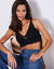 Soutien-gorge post-opératoire forme foulard en dentelle stretch - sans armatures (noir)