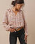Blouse en voile imprimé tachiste (rose blush)