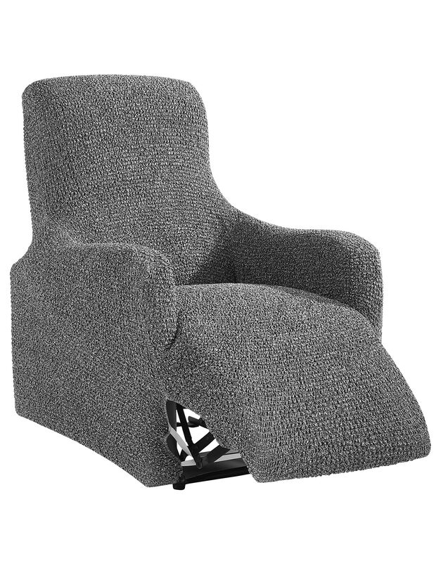 Housse bi-extensible imprimée gaufrée pour fauteuil relax (gris)