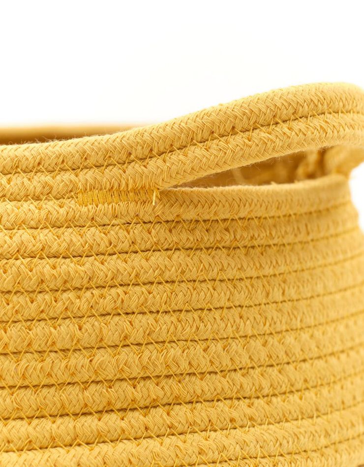 Panier bicolore rond corde coton (curry)