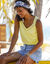 Débardeur macramé, coton-viscose (jaune)