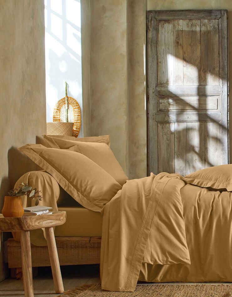Linge de lit uni percale (miel)