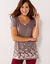 T-shirt imprimé fleurs - manches courtes (taupe)