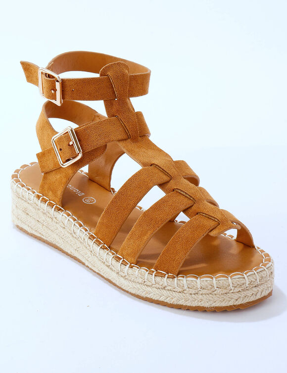 Sandales style spartiates multibrides (caramel)