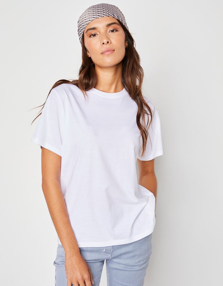 Tee-shirt "loose" en coton, uni (blanc) Tee-shirt "loose" en coton, uni (blanc)