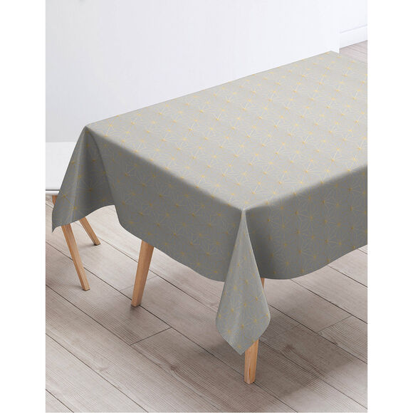 Nappe motifs g&eacute;om&eacute;triques m&eacute;tallis&eacute;s (gris clair)