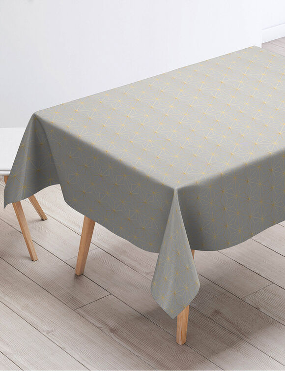 Nappe motifs g&eacute;om&eacute;triques m&eacute;tallis&eacute;s (gris clair)