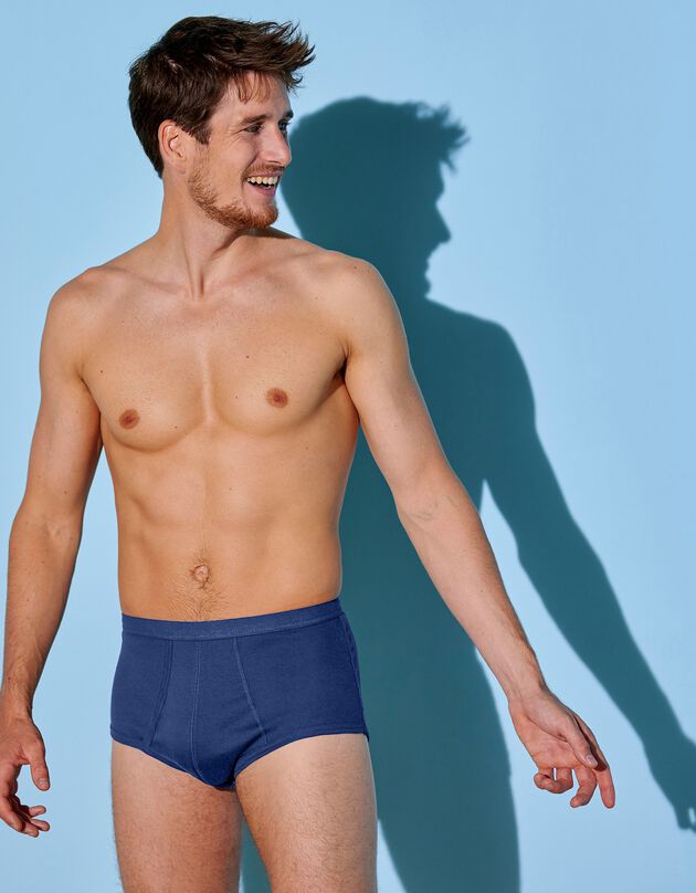Slip ouvert taille haute - lot de 3 (marine)