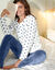 Pyjama polaire imprimé pois toucher peluche manches longues (bleu)