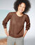 Pull col rond, maille fantaisie toucher doux (chocolat) Pull col rond, maille fantaisie toucher doux (chocolat)
