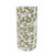 Vase c&eacute;ramique imprim&eacute; floral - hauteur 19,5 cm (blanc / vert)