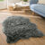 Tapis poils forme peau de b&ecirc;te (gris)