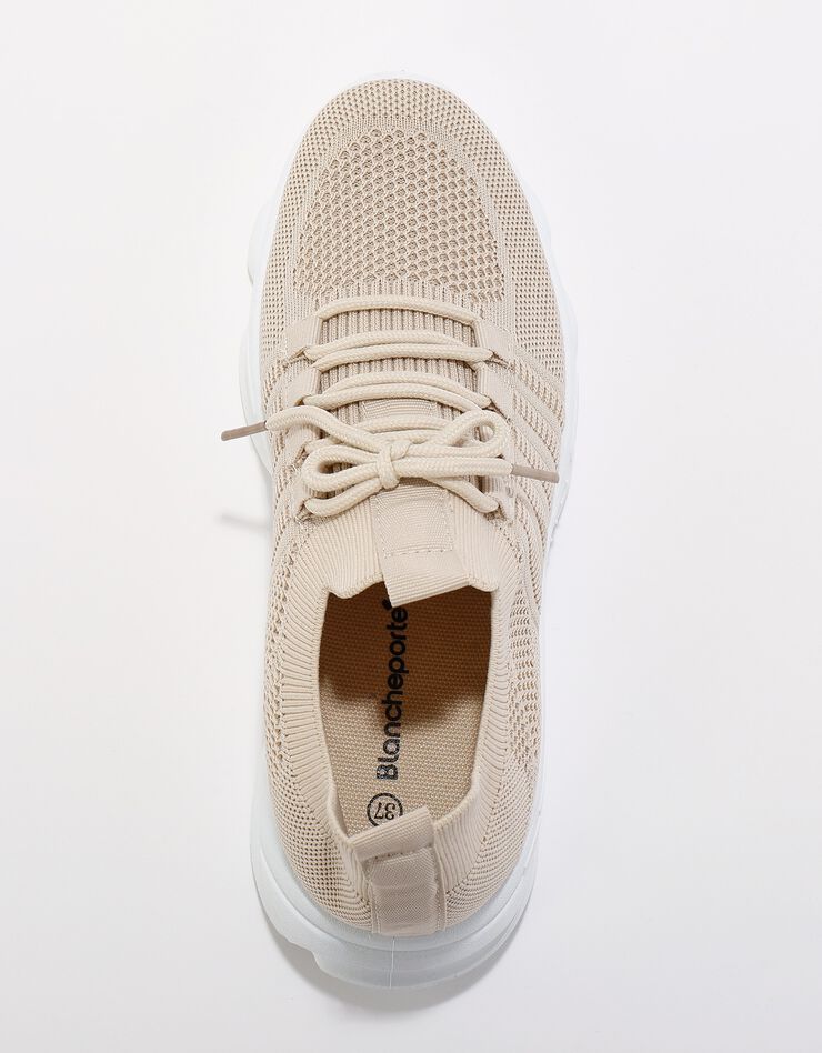 Baskets de sport légères à enfiler, textile mesh (beige)
