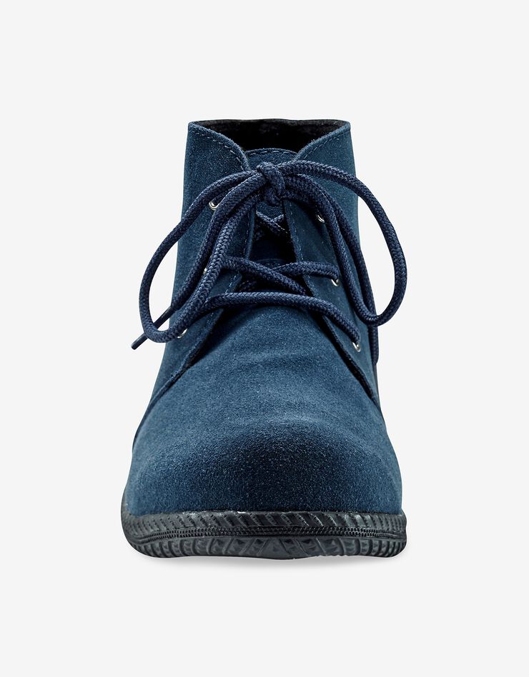 Bottines à lacet en croûte de cuir (marine)