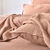 Linge de lit uni - double gaze de coton (praline)