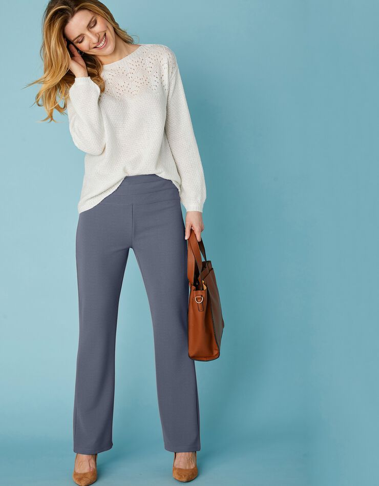 Pantalon coupe bootcut maille crêpe stretch - grande stature (gris bleuté) Pantalon coupe bootcut maille crêpe stretch - grande stature (gris bleuté)