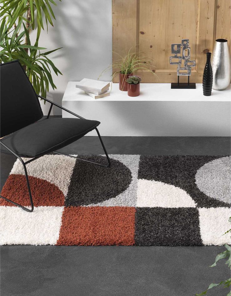 Tapis rectangulaire motif géométrique multicolore (multicolore)