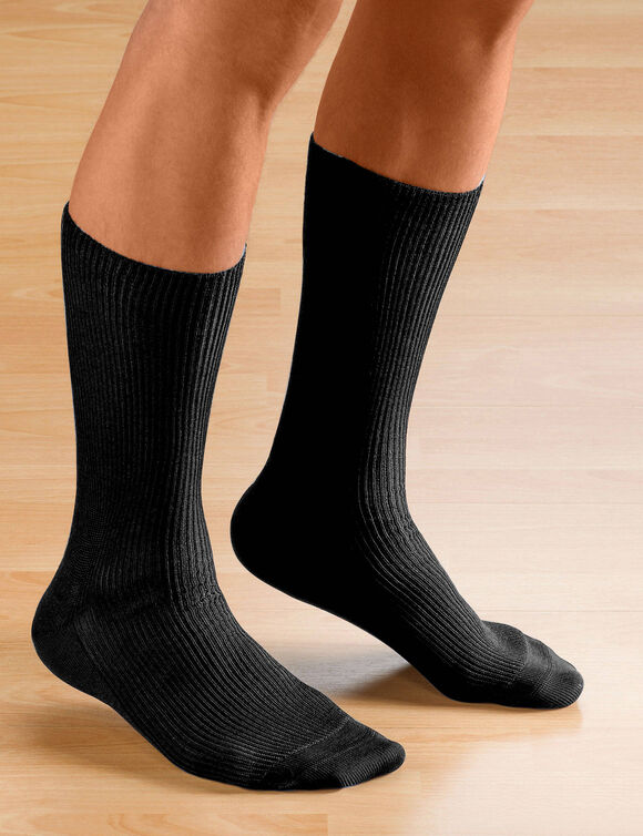 Mi-chaussettes sp&eacute;cial jambes sensibles - lot de 2 paires (noir)