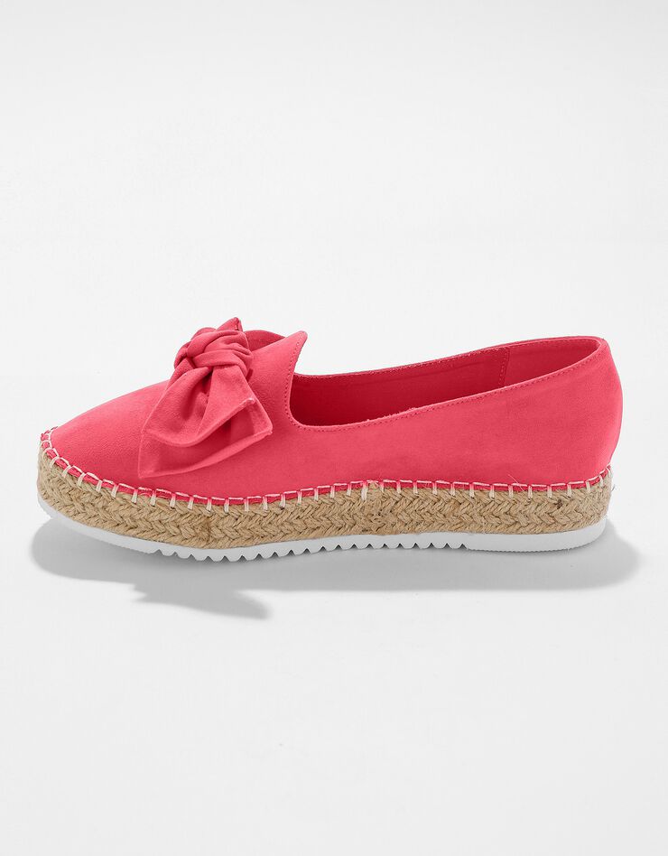 Mocassins espadrilles noeud à semelle corde crantée (corail) Mocassins espadrilles noeud à semelle corde crantée (corail)